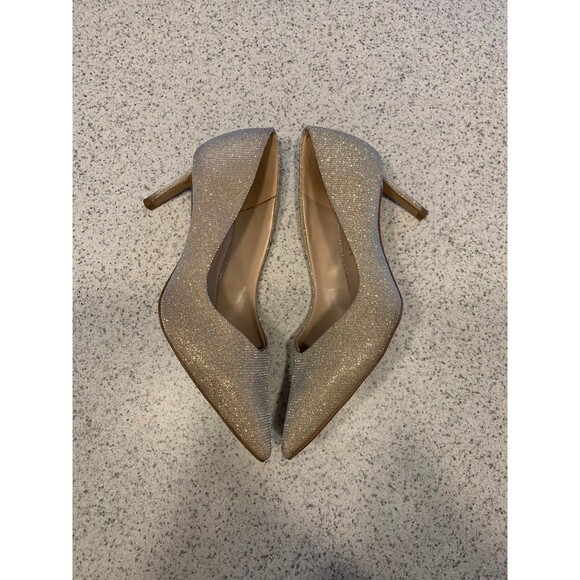Womens Kelly & Katie gold sparkle heels 6 - Picture 5 of 10